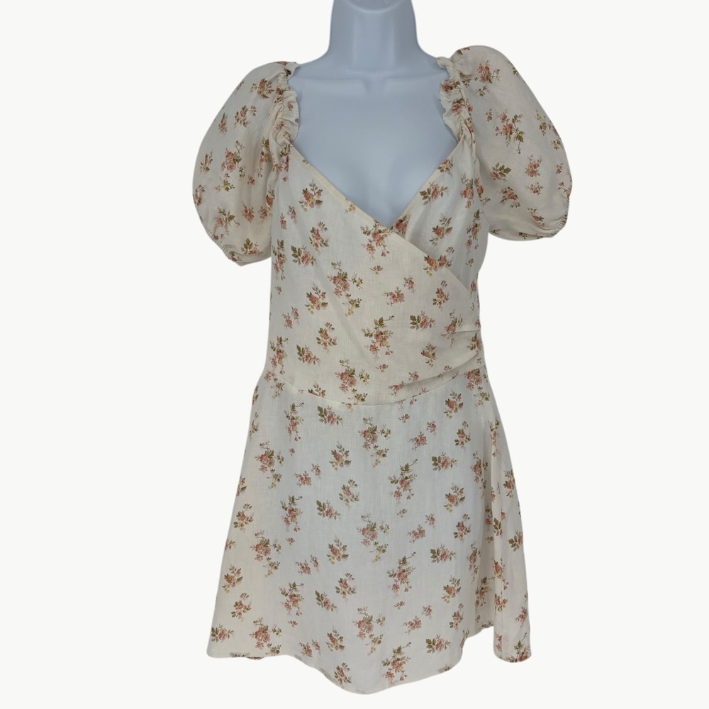 Reformation Pink Floral Off-Shoulder Mini Dress - Picture 4 of 9
